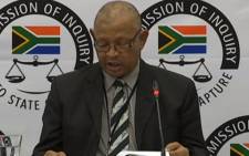 A screengrab of Cope spokesperson Dennis Bloem is appearing at the Zondo Commission of inquiry into state capture on 1 February 2019.