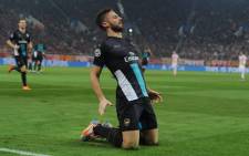 Olivier Giroud grabbed a superb hat-trick as Arsenal crushed Olympiakos Piraeus 3-0 in the Uefa Champions League on 9 December 2015. Picture: Arsenal official Facebook page.