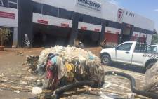 The Bridgestone Tyres service centre in Edenvale is one of a few businesses that have been severely affected by Wednesday's heavy rains. Picture: Thando Kubheka/EWN.
