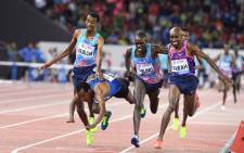 Mo Farah (right) beats Paul Chelimo to win the 5,000m at the IAAF Diamond League meet in Zurich on 24 August 2017. Picture: @Diamond_League/Twitter