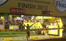 South African Ludwick Mamabolo was the men’s winner at the the 89 kilometre Comrades race on 3 June 2012. Picture: Lena Faber/Twitter