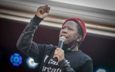 FILE: EFF leader Julius Malema speaks at the party's solidarity protest with the 'Black Lives Matter' movement outside the US embassy in Pretoria. Picture: Abigail Javier/EWN