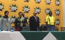 ANC president Jacob Zuma alongside Susan Shabangu and Paul Mashatile at the ANC PCG. Picture: Twitter: @GautengANC