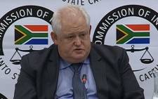 A screengrab of former Bosasa executive Angelo Agrizzi gives testimony at the commission of inquiry into state capture on 21 January 2019.