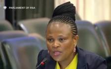 A screengrab of Public Protector Busisiwe Mkhwebane during an appearance in Parliament. Picture: YouTube
