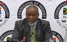 A video screengrab of ANC chairperson Gwede Mantashe at the commission of inquiry into state capture in Parktown, Johannesburg, on 27 November 2018. Picture: YouTube