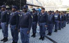 FILE: SAPS members on parade at the Cape Town train station during a visit by Police Minister Bheki Cele. Picture: Lauren Isaacs/Eyewitness News
