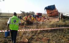 Many chickens died while many others were injured in when a truck transporting them overturned. Picture: Twitter @NSPCA_SA.