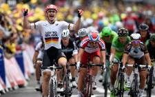 Andre Greipel won a crash-hit sixth stage of the Tour de France, a 194-km ride from Arras on 10 July 2014. Picture: Facebook.