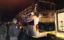 FILE: Two people died after an Intercape bus they were travelling on was petrol bombed in Strand on 15 September 2015. Picture: Natalie Malgas/EWN