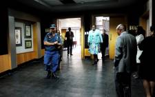 National police commissioner Riah Phiyega (C) returns after a break in proceedings at the Farlam Commission of Inquiry on Wednesday, 10 September 2014. Picture: Sapa.