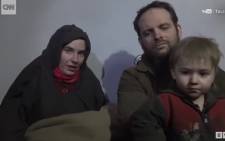 A screengrab of Joshua Boyle, his American wife, Caitlan Coleman, and child.