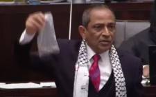 A screengrab of the NFP's Shaik Emam during a debate in the National Assembly on 28 November 2023. Picture: YouTube