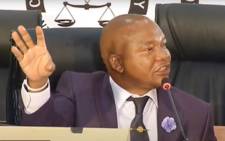 A screengrab of Inspector-General of Intelligence, Dr Setlhomamaru Dintwe, appearing at the state capture inquiry on 12 May 2021. Picture: SABC./YouTube
