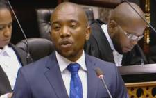 A screengrab of DA leader Mmusi Maimane during the Sona debate in Parliament on 19 February 2018.