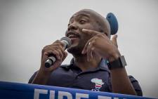 DA leader Mmusi Maimane addressed thousands of #DAMarch supporters who marched to Mary Fitzgerald square in Johannesburg against the leadership of President Jacob Zuma on 7 April 2017. Picture: Reinart Toerien/EWN