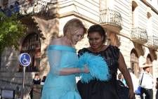 Democratic Alliance leader Helen Zille and DA Parliamentary leader Lindiwe Mazibuko outside Parliament after the State of the Nation Address on 14 February, 2013. Picture: EWN.