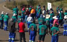 FILE: Members of Association of Mine workers and Construction Union (Amcu) protest at Glencore’s Wonderfontein coal mine in Mpumalanga Picture: @_AMCU.