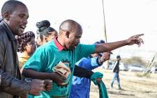 Mineworkers and community members gather in Marikana on 16 August 2022 for the 10th anniversary of the massacre of 24 striking mineworkers. Picture: Abigail Javier/Eyewitness News