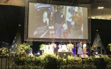 The stage at the funeral of professor Bongani Mayosi held at the Cape Town International Conventional Center. Picture: Shamiela Fisher/EWN.