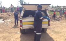 The scene where a newborn baby was dumped in a stream in Diepsloot. Picture: Lesego Ngobeni/EWN.