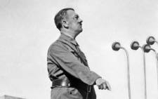German Nazi Chancellor Adolf Hitler (1889-1945) gives a speech in 1937 in an unidentified place. Picture: AFP