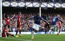 Everton's Oumar Niasse celebrates scoring their second goal. Picture: @Everton/Twitter.