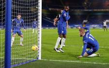 Chelsea striker Timo Werner (R) scores his team's second goal during the English Premier League football match between Chelsea and Newcastle United at Stamford Bridge in London on 15 February 2021. Picture: Adrian Dennis/AFP