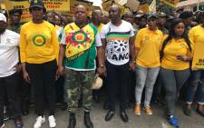 FILE: ANC Youth League leadership leads the march to ABSA in JHB CBD. Picture: Kgothatso Mogale/EWN.