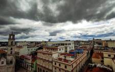 View of large gray clouds over Havana before the passage of Tropical Storm Elsa, on July 5, 2021. Picture: Yamil Lage / AFP