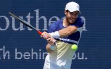 Andy Murray of Great Britain plays a backhand during his match against Stan Wawrinka of Switzerland during the Western & Southern Open at the Lindner Family Tennis Center on 15 August 2022 in Mason, Ohio. Picture: Dylan Buell/Getty Images/AFP