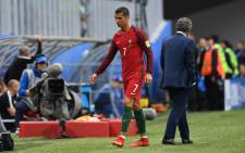 Portugal's forward Cristiano Ronaldo walks off the pitch after being substituted during the 2017 Confederations Cup group A football match between New Zealand and Portugal at the Saint Petersburg Stadium in Saint Petersburg on 24 June, 2017. Picture: AFP.