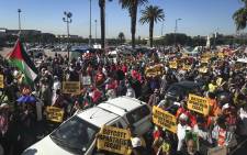 Thousands of pro-Palestine demonstrators marched to Parliament calling for Israel's ambassador to South Africa to be expelled. picture: Cindy Archillies/EWN 