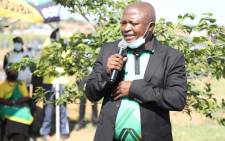 ANC deputy president David Mabuza speaks at the wreath-laying ceremony for for Peter Mokaba at the Mankweng Cemetery in Limpopo on 7 January 2022. Picture: @MYANC/Twitter
