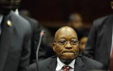 FILE: Former President Jacob Zuma appeared in the Durban High Court on 8 June 2018. He is charged with 16 counts that include fraud‚ corruption and racketeering. Picture: Felix Dlangamandla/Pool