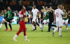 Tunisia players celebrate their Africa Cup of Nations quarterfinal victory over Madagascar in Cairo on 11 July 2019. Picture: @CAF_Online/Twitter