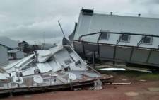Some of the temporary classrooms at the Nomzamo High School in Strand that were damaged by a storm on 12 July 2020. Picture: Supplied
