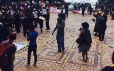 FILE: Dozens of students, workers and academics demonstrate against the use of private security at Wits University. Picture: Ziyanda Ncgobo/EWN.