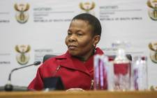 Minister of Women in the Presidency Susan Shabangu addressed a group of school girls at the Union Buildings on 26 May 2016 as part of the 'Take a girl child to work day' campaign. Picture: Reinart Toerien/EWN.