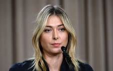 Tennis player Maria Sharapova addresses the media regarding a failed drug test at the Australian Open at The LA Hotel Downtown on 7 March, 2016 in Los Angeles, California. Picture: AFP.
