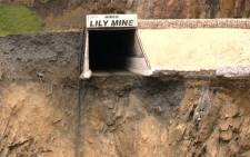 FILE: Sink hole at the Lily Mine in Barberton. Picture: Vantage Goldfield