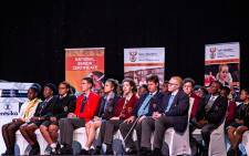 Top achievers from the matric class of 2018 on stage as Minister of Basic Education Angie Motshega announces matric results for the year. Picture: Kayleen Morgan/EWN