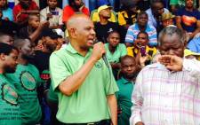 Association of Mineworkers and Construction Union (Amcu) President Joseph Mathunjwa on the first day of the union's strike on the platinum belt on 23 January 2014. Picture: Vumani Mkhize/EWN.