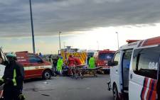 At least 7 people were killed in a collision between a minibus taxi and a truck in Melkbosstrand on 8 June 2021. Picture: ER24/Twitter