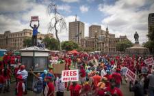 FILE: EFF members gather on Church Square for their Zuma Must Fall protest in Pretoria. Picture: Thomas Holder/EWN.