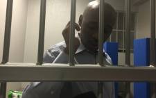 Donald Sebolai in the holding cells after being sentenced to an effective 20 years in prison. Picture: Mia Lindeque/EWN.