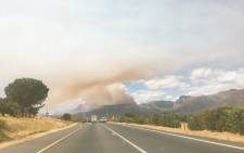 A view of the wild fire in Du Toitskloof near Paarl in the Western Cape. Picture: Louise van Wyk/iWitness.