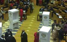 Voting booths in Parliament. Picture: Lindsay Dentlinger/EWN