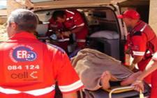 FILE: ER24 paramedics attended the scene of an accident on Main Reef Road in Boksburg on Sunday in which one person was killed and another wounded. Picture: www.er24.co.za