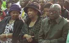 Jacky Selebi's wife Anne alongside ANC NEC member Ngoako Ramatlhodi during her husband's memorial service in Pretoria, Picture: Vumani Mkhize/EWN.